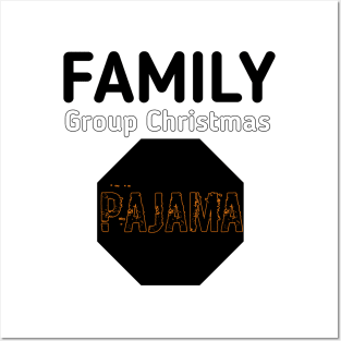 Family group christmas pajama Posters and Art